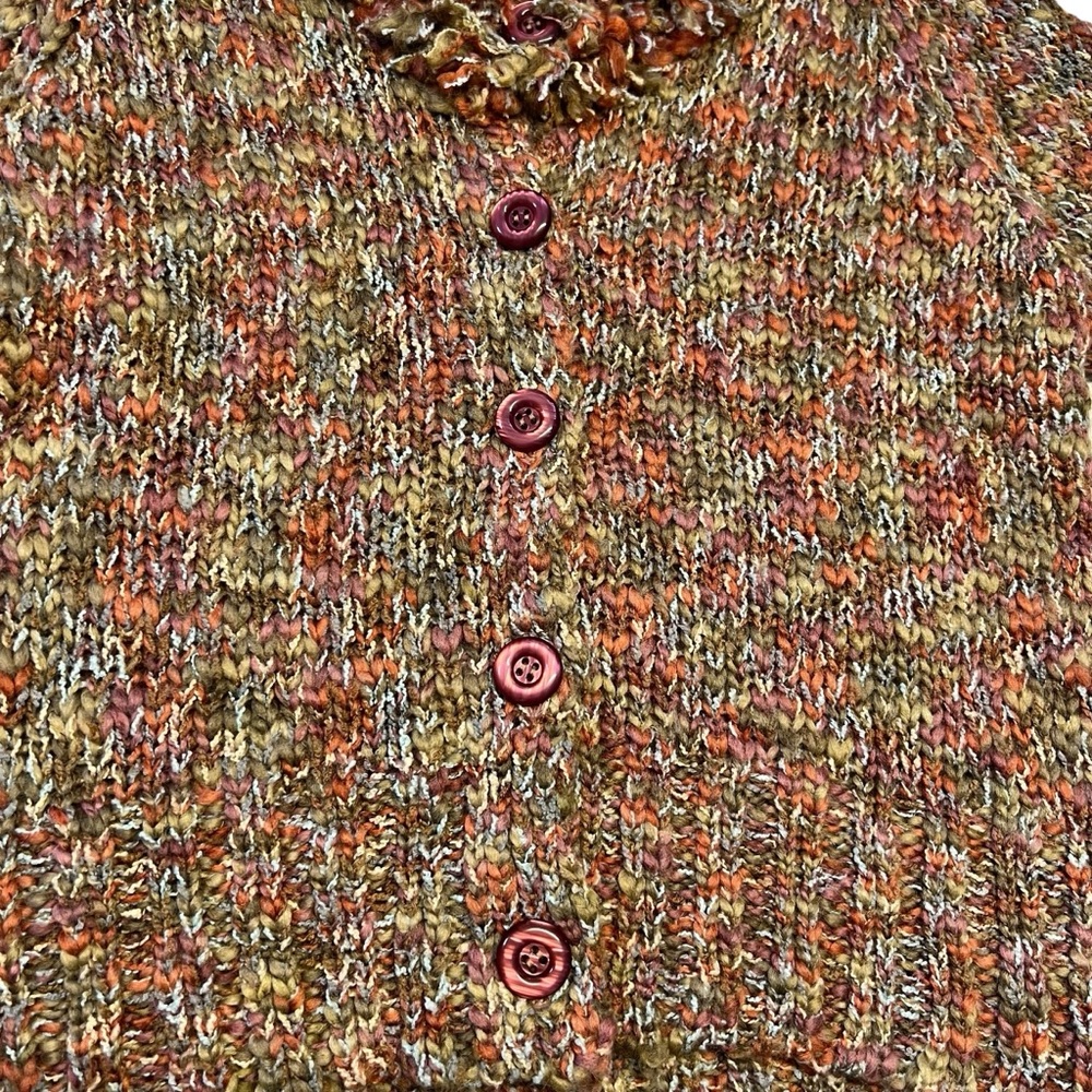 Hannah - Women’s Colorful Acrylic/Wool Blend Cardigan Sz. LG - Picture 2 of 6